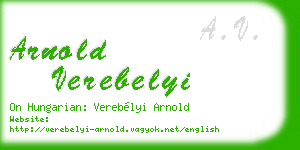 arnold verebelyi business card