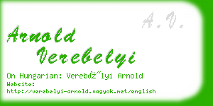 arnold verebelyi business card